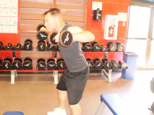The Reverse Lateral raise up position
