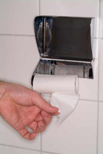 Leaving one sheet of toilet paper on the roll so you don't have to change it.
