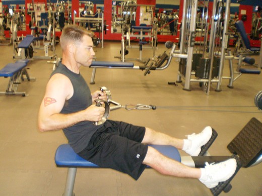 The Seated cable row end position