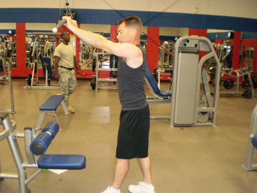The Straight Arm Pulldown starting position