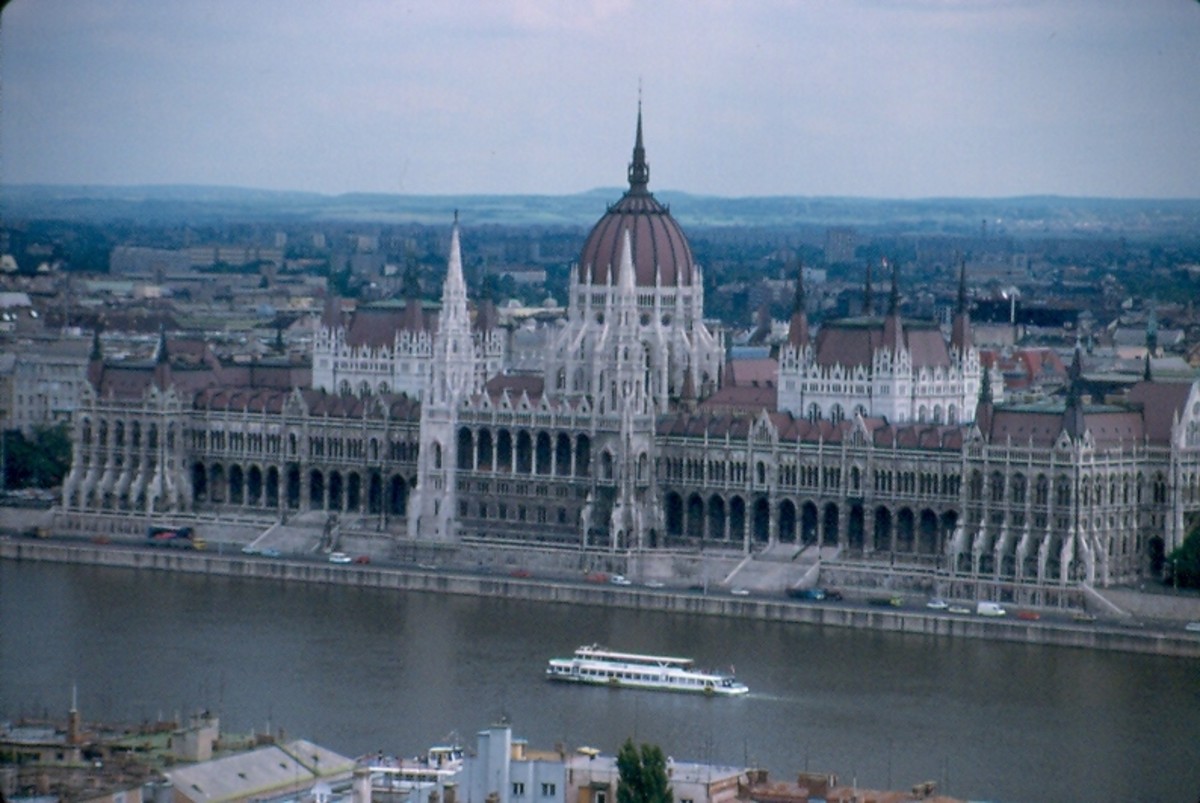 Budapest's massive Parliament from Castle Hill.