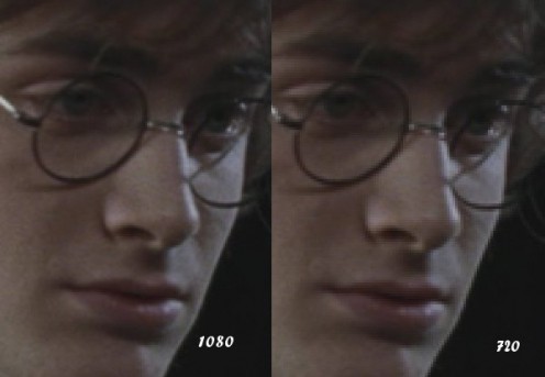 1080 and 720 comparison. Notice the frames of the glasses, the nose, and cheeks. 