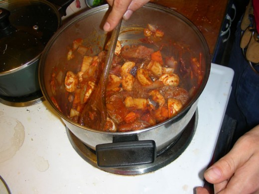 mix all the ingredients well, keep on cooking on medium-low heat