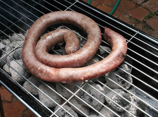 Our humble piece of boerewors on the braai