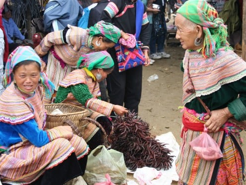 Chilli seller Bac Ha Market Vietnam