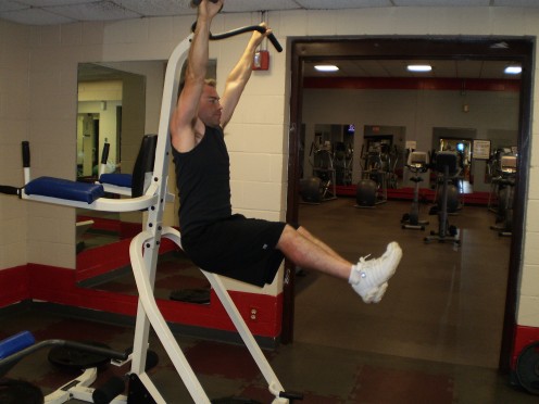 The Hanging Leg Raise up position.  The higher your legs go the better.