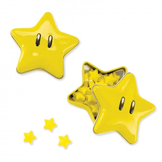 Each Smiley yellow Mario Star is made of tin with sweet candy inside, measures 2.5" in diameter. 