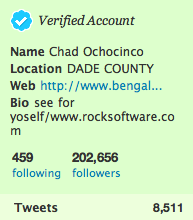 Chad Ochocinco's real twitter