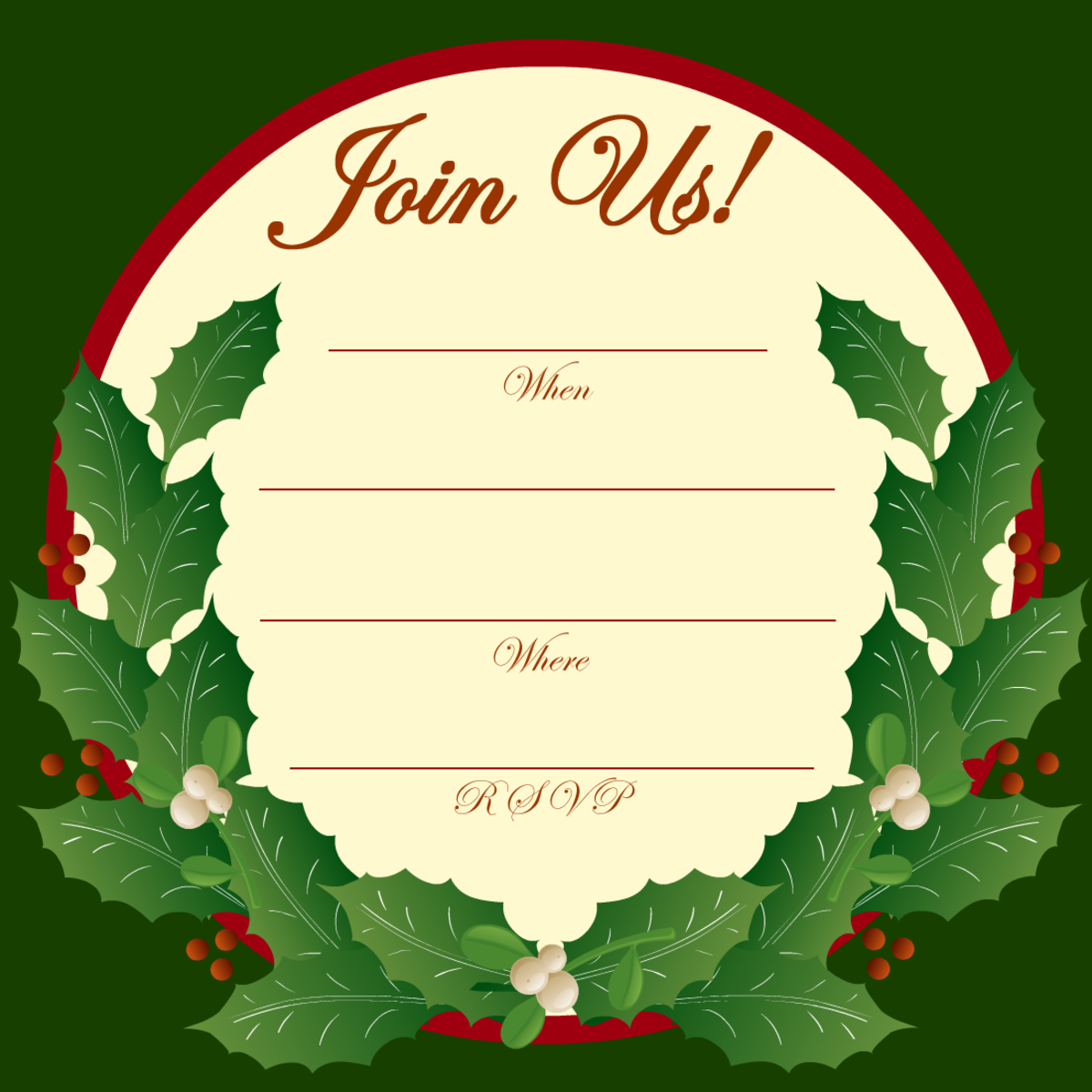 Free Printable Christmas and New Year Party Invitations ...