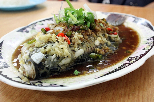 Delicious Steamed Tilapia.Tilapia is a wonderful fish to steam. Really one of the very best. 
