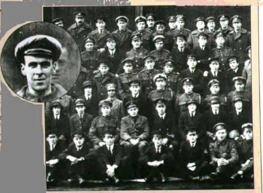 WWI squadron picture where Freddy Jackson shows up for the picture two days after he died. Top row, fourth from the left.