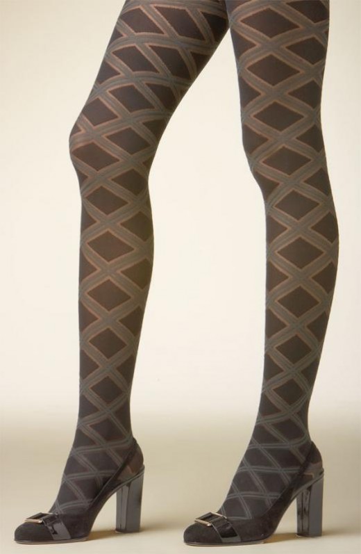 Criss-cross textured tights.