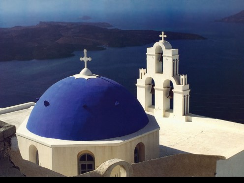Complete History Of Greece - A Greek Orthadox Church on the Island of Santorini