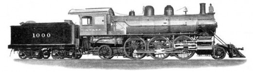 Builder's photo of Atchison, Topeka and Santa Fe Railway locomotive number 1000 in 1901(public domain).