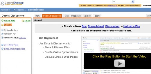 Central Desktop (pay site free for thirty days)