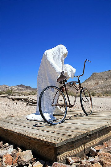 Ghost Art Photograph: Ghost Rider Rhyolite from Wikimedia.