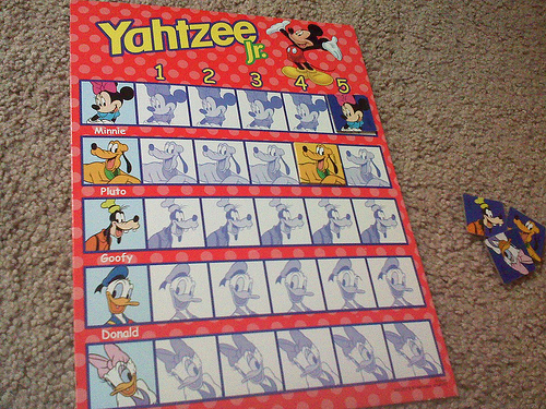 Yahtzee Jr Game with pictures