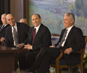 Confidence in their calls, at press conference announcing the First Presidency of Mormon Church.