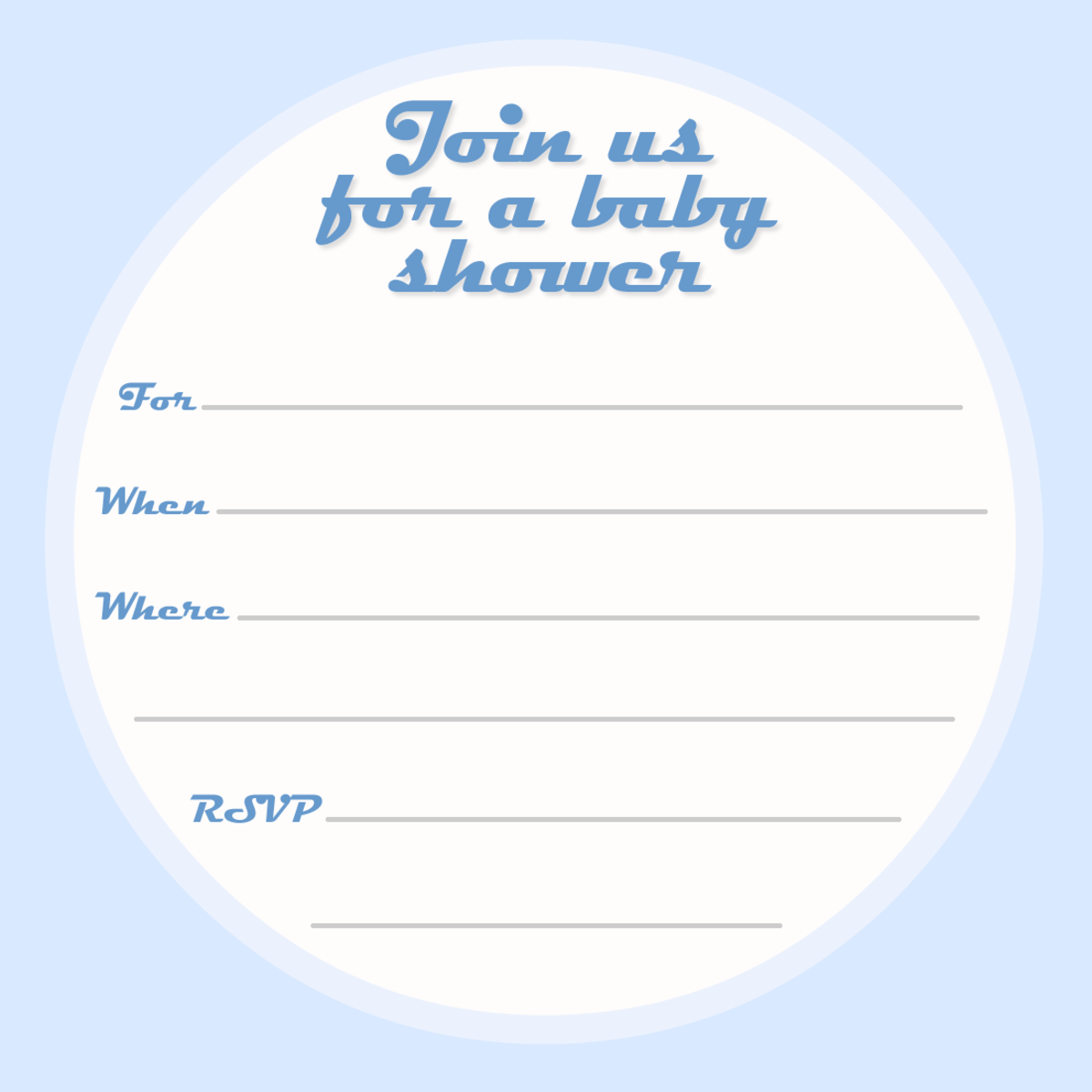 Free baby shower invitation -- blue for boys