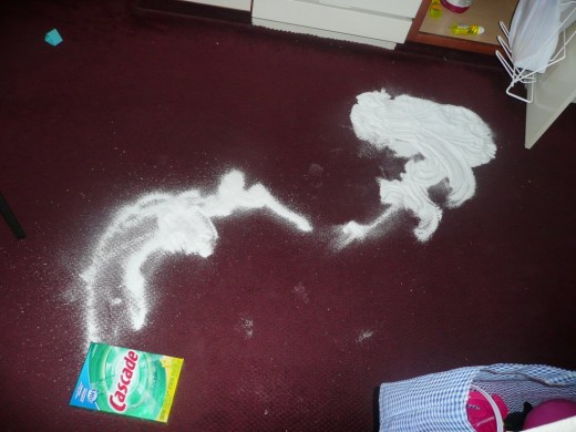 So what do you see here?  It's just a child spilling the dishwasher soap?  But what do you see?  I see ART!  Now how can that be?