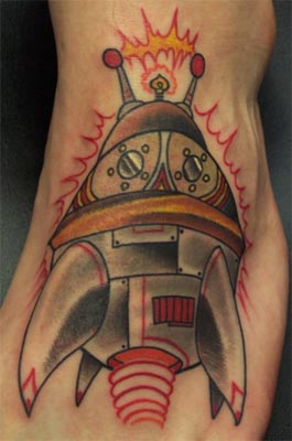 Spaceship (by Jay Blevins, TattooTech3, Dayton, Ohio)