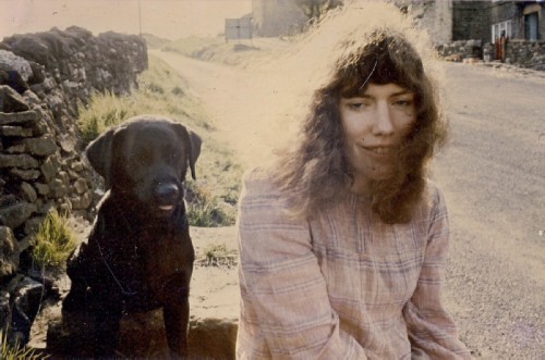 Bridget St John with dog