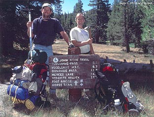 Two very tired, but happy, hikers who've completed their 7 day / 76 mile trek.