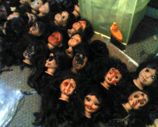 A fine collection of shrunken heads!