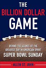 The Million Dollar Game - Super Bowl Sunday book cover in red white and blue with football