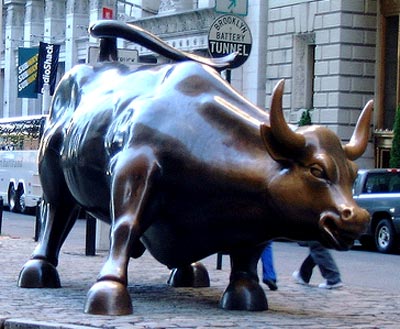 Flickr Image: Sandblue- "Wall Street Bull - Financial District, Manhattan, New York City"