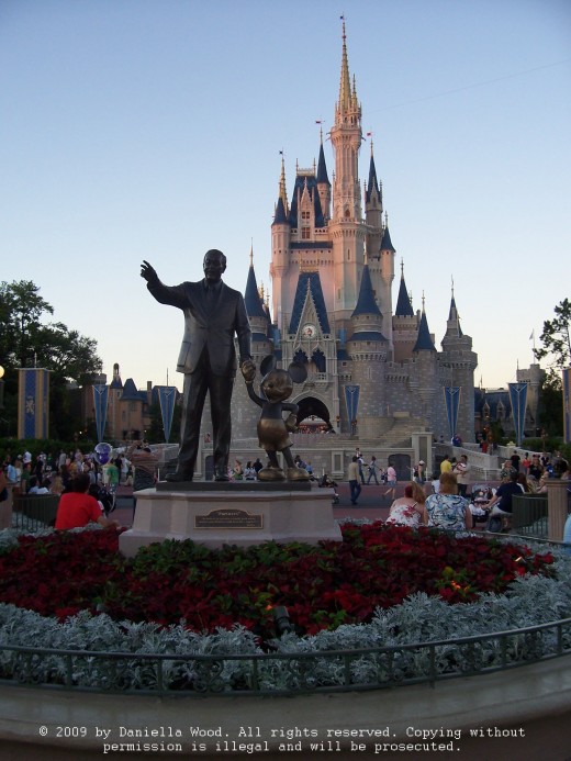 Walt and Mickey present the dazzling Cinderella's Castle in the Magic Kingdom