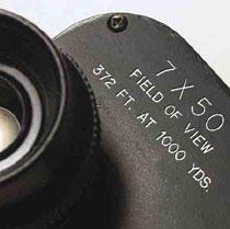 7x50-aperture size 50mm and 7x magnification