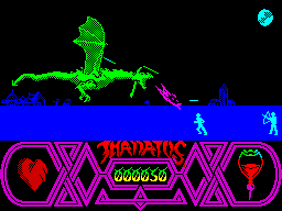 Superb multi-layered scrolling in Thanatos on the ZX Spectrum