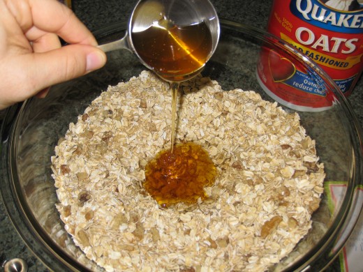 mixing in the wet ingredients