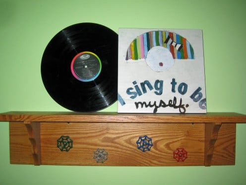 Fun playful shelf helps to inspire writing for children.