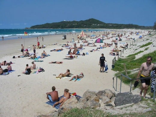 The seeming endless beaches at Byron Bay 