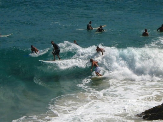 Surfs up at Byron Bay pretty well all year round!