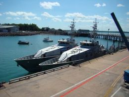 Boats docked at Darwin wharves