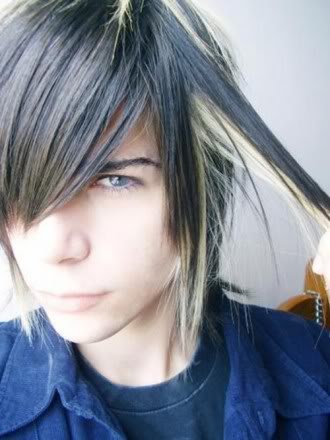 Emo hairstyle with some streaks