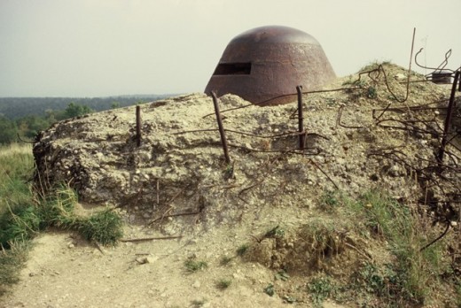 Remains of a gun emplacement at Verdun Battlefield