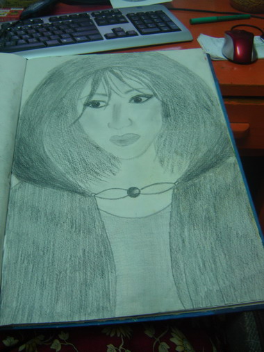 drawing of a random girl wearing a hooded cloak