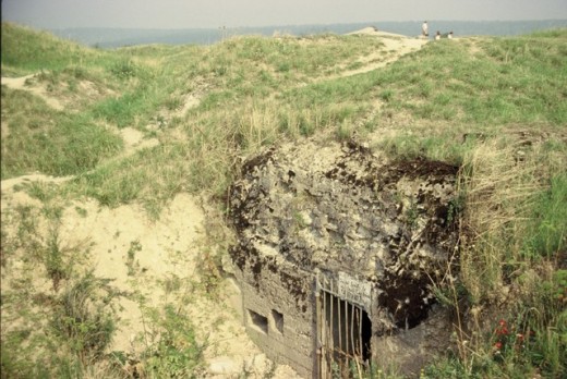 Entrance to Trench at Ft. Vaux at World War I Battlefield of Verdun