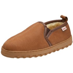 Tamarac by Slippers International Men's 8015 Bootie Slipper from Amazon.com  Soft deerskin leather is carefully stitched together and lined with faux shearling linings to ensure that you stay warm and cozy