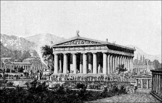 An artist's illustration of The Temple of Zeus