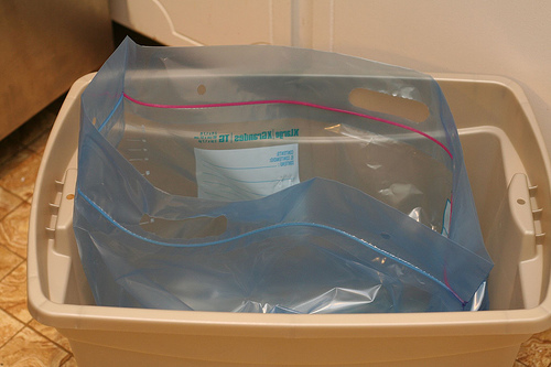 These big ziplock bags and a cooler are great if there is no room in your refrigerator, or if it's cold enough outside use a tub as shown here.