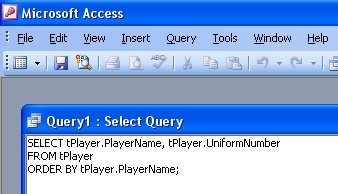 The SQL generated by the Query Designer. This is the "SQL View" provided by the Query Designer.
