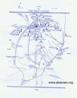 The Map to Kailash Yatra a most holy trip by all Hindus.