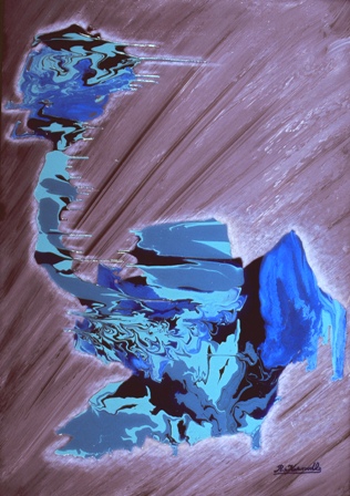 THE BLUE SUBLIME - fluidism original painting, Robert Kernodle, 2000