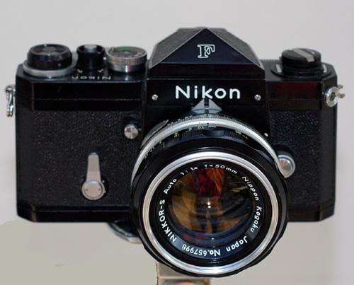 Nikon F Series 1959 - with a full line of interchangeable components and accessories was the first system camera.