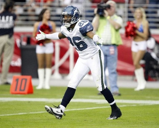 Josh Wilson (26) reacts to a pass interference call against him during the first half of an  Nov. 15, 2009 in Glendale, Ariz. (AP Photo/Matt York) 